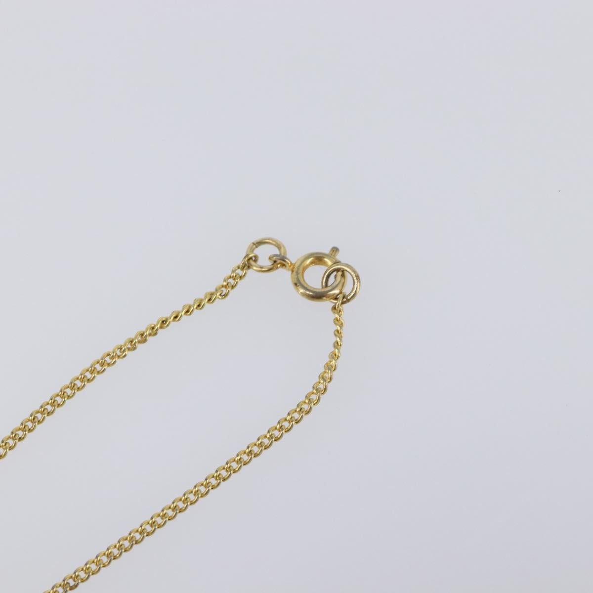 CHANEL COCO Mark Necklace Metal Clear Multicolor CC Auth 196490