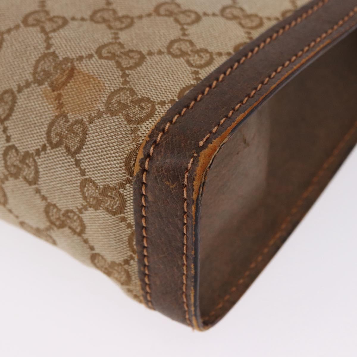GUCCI GG Canvas Hand Bag Beige Auth 196557
