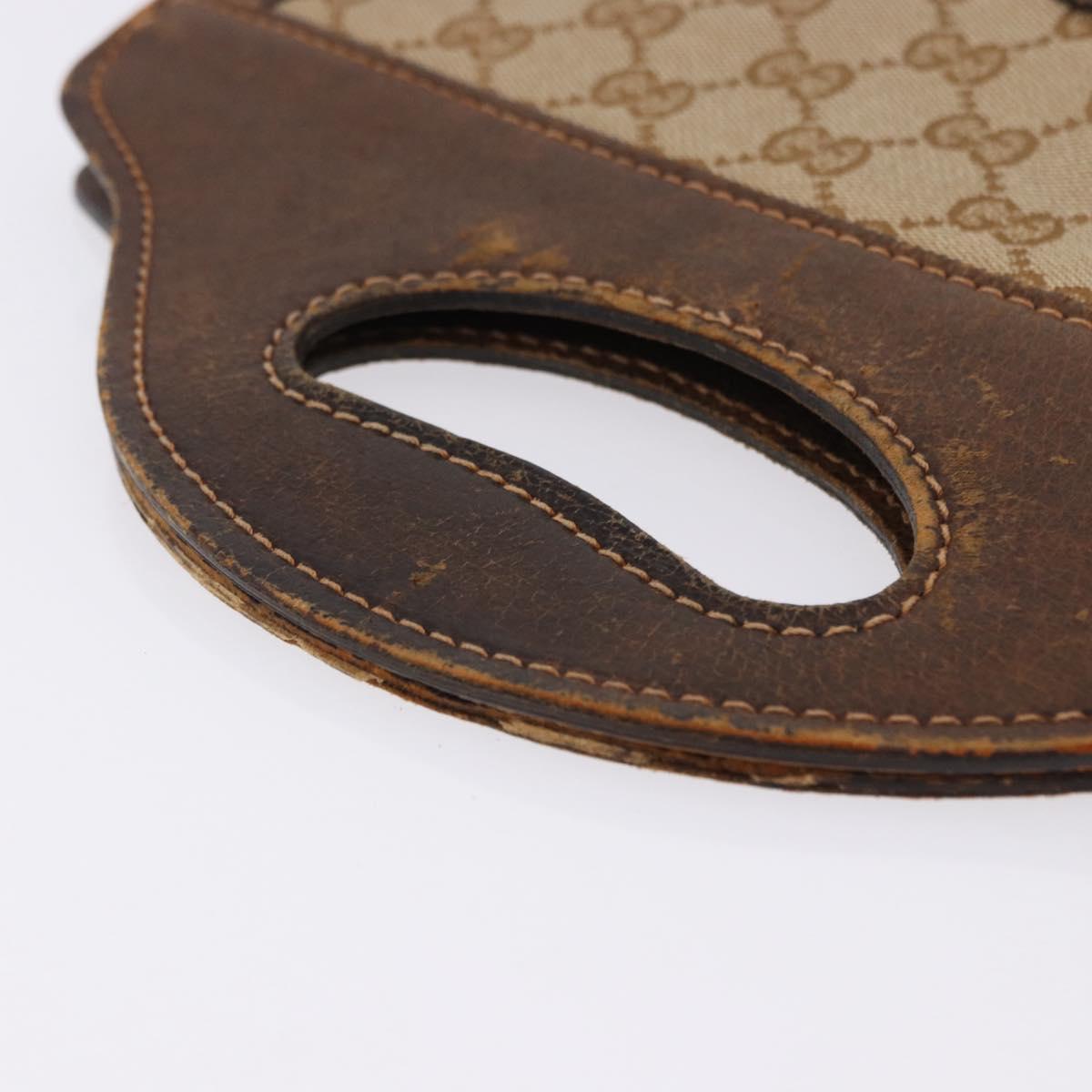 GUCCI GG Canvas Hand Bag Beige Auth 196557