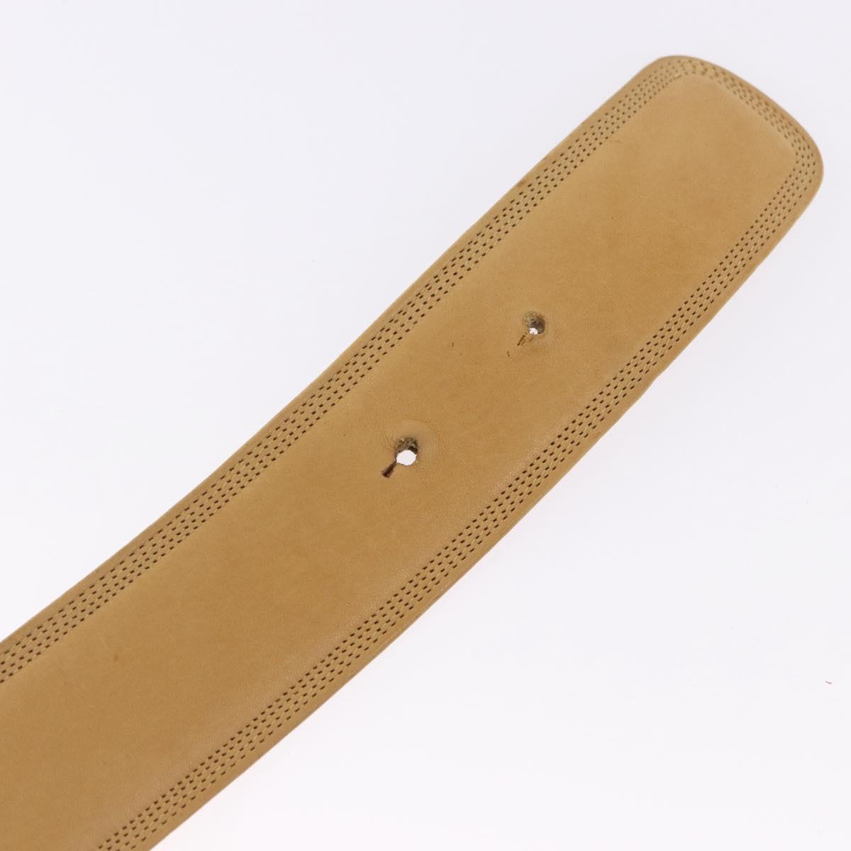 LOEWE Belt Leather 32.3"" Beige Gold Auth 196560