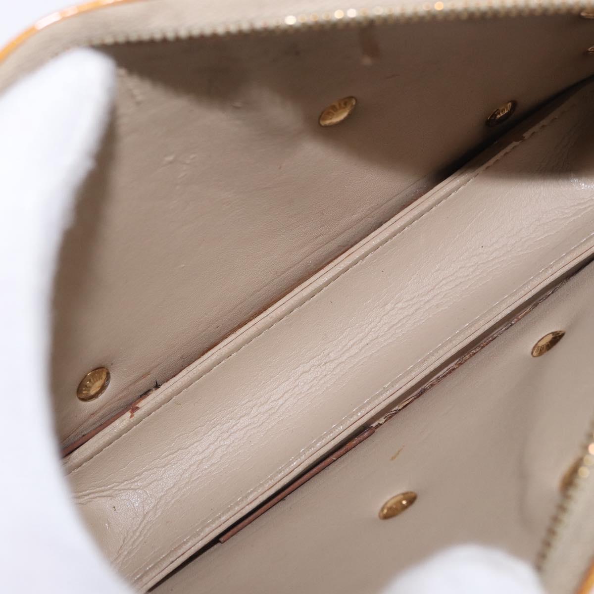 LOUIS VUITTON Monogram Vernis Lexington Pouch Flower Beige M92246 LV Auth 196561