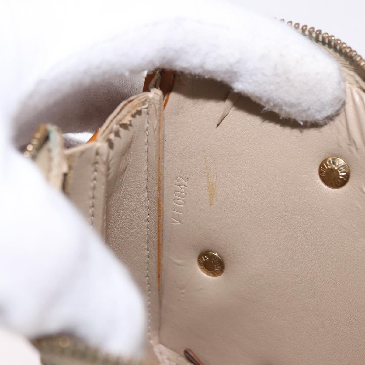 LOUIS VUITTON Monogram Vernis Lexington Pouch Flower Beige M92246 LV Auth 196561