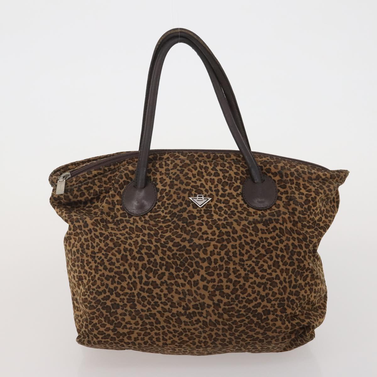 BOTTEGAVENETA Hand Bag Nylon 2 Set Brown Silver Auth 196566