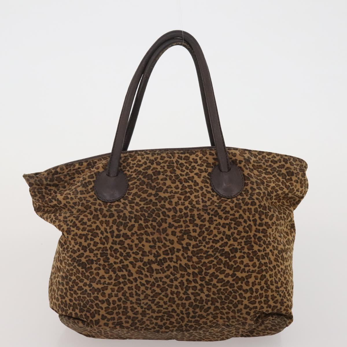 BOTTEGAVENETA Hand Bag Nylon 2 Set Brown Silver Auth 196566