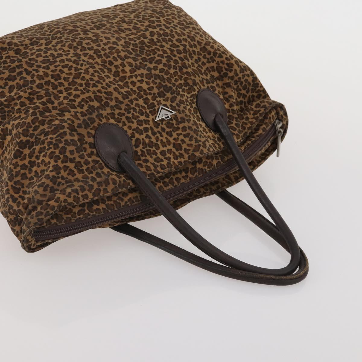 BOTTEGAVENETA Hand Bag Nylon 2 Set Brown Silver Auth 196566