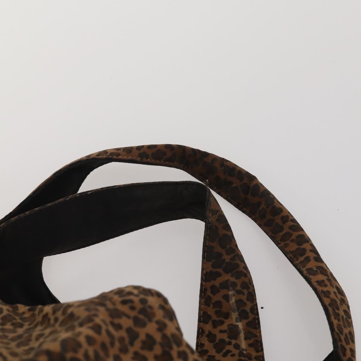 BOTTEGAVENETA Hand Bag Nylon 2 Set Brown Silver Auth 196566