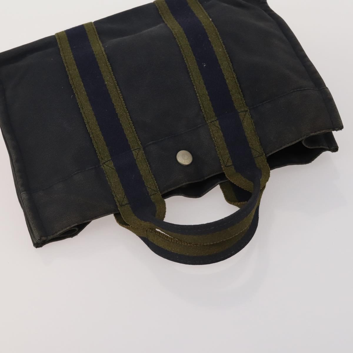 HERMES Valentino Chanel New Travel Line Bag Nylon Canvas 5 Set Black Auth 196569