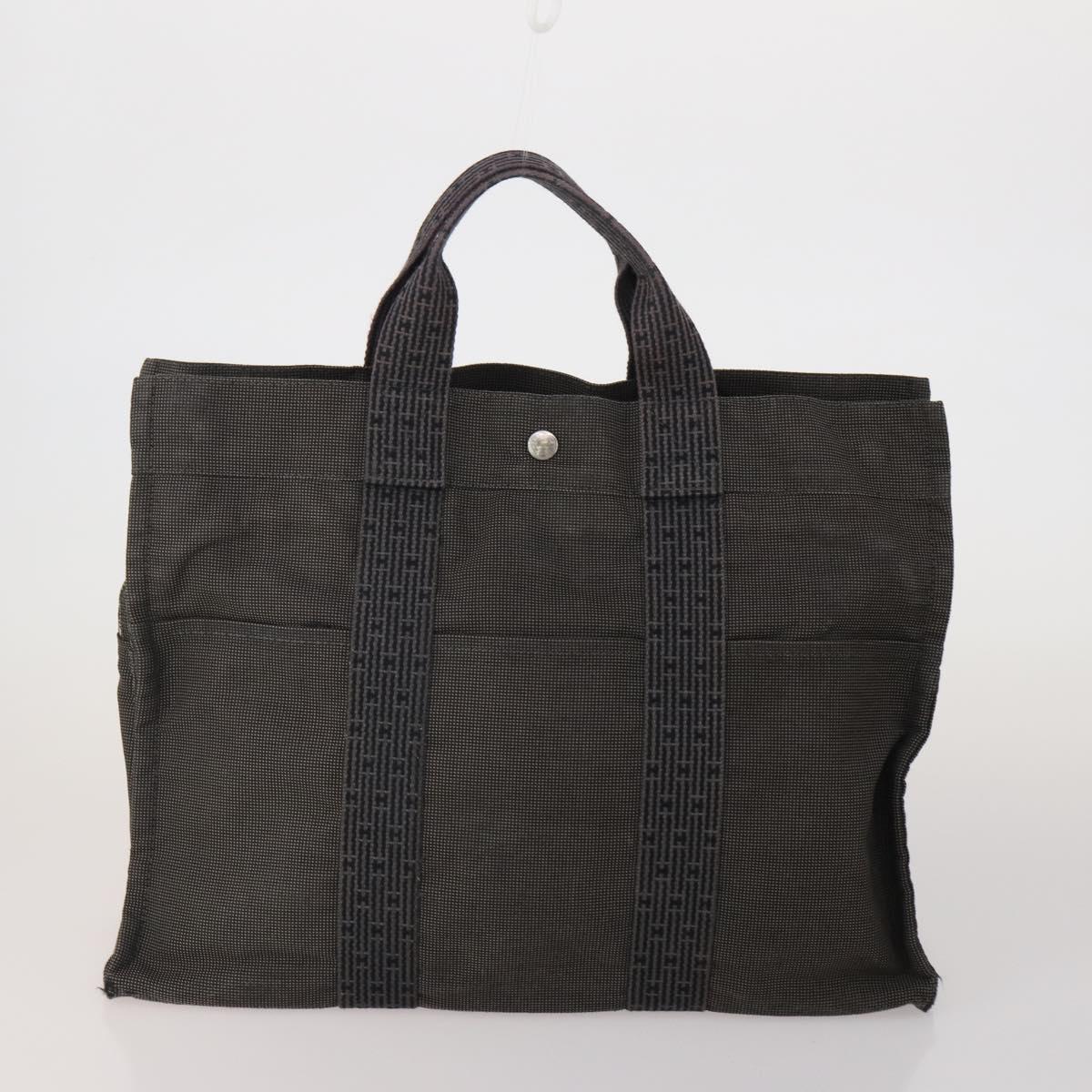 HERMES Valentino Chanel New Travel Line Bag Nylon Canvas 5 Set Black Auth 196569