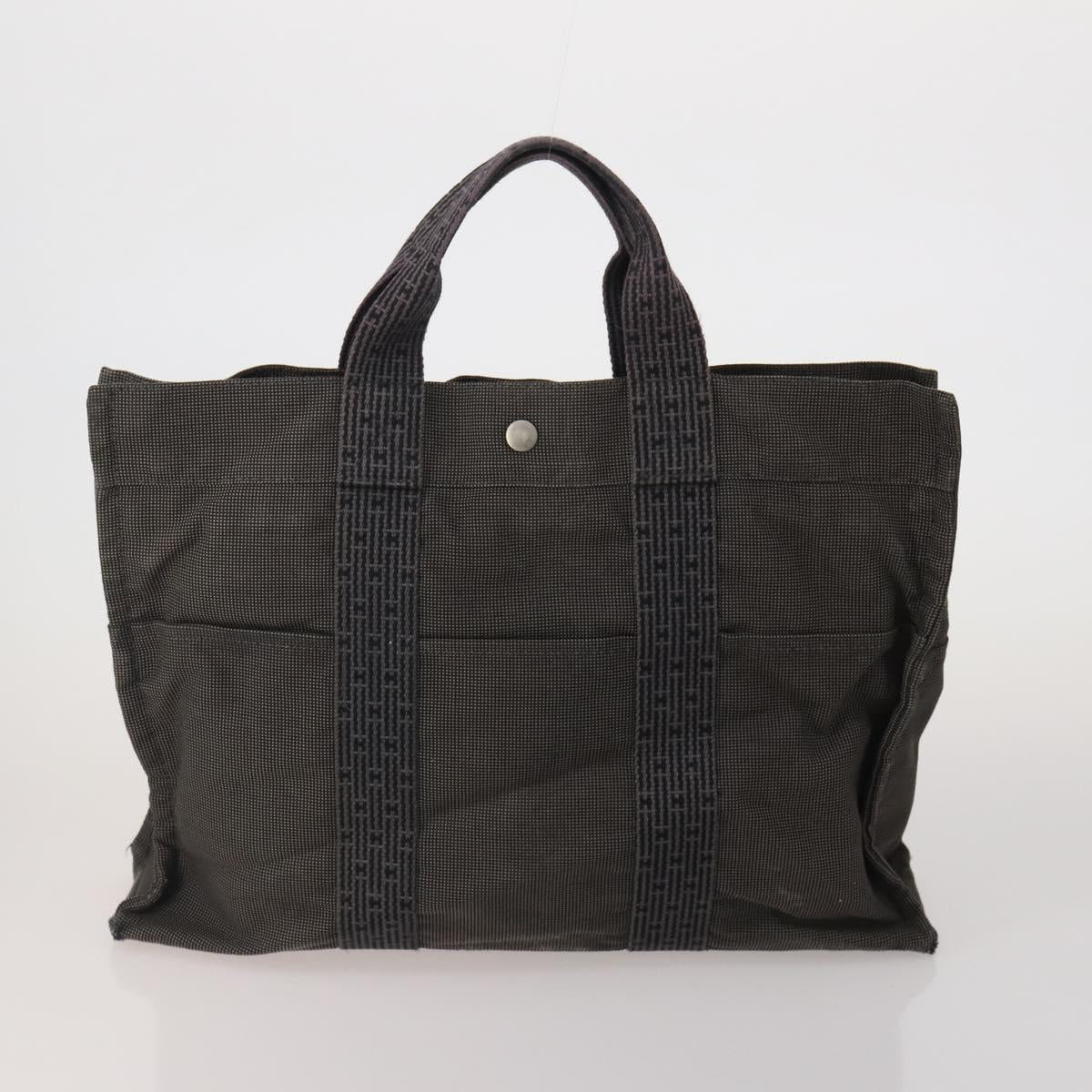 HERMES Valentino Chanel New Travel Line Bag Nylon Canvas 5 Set Black Auth 196569