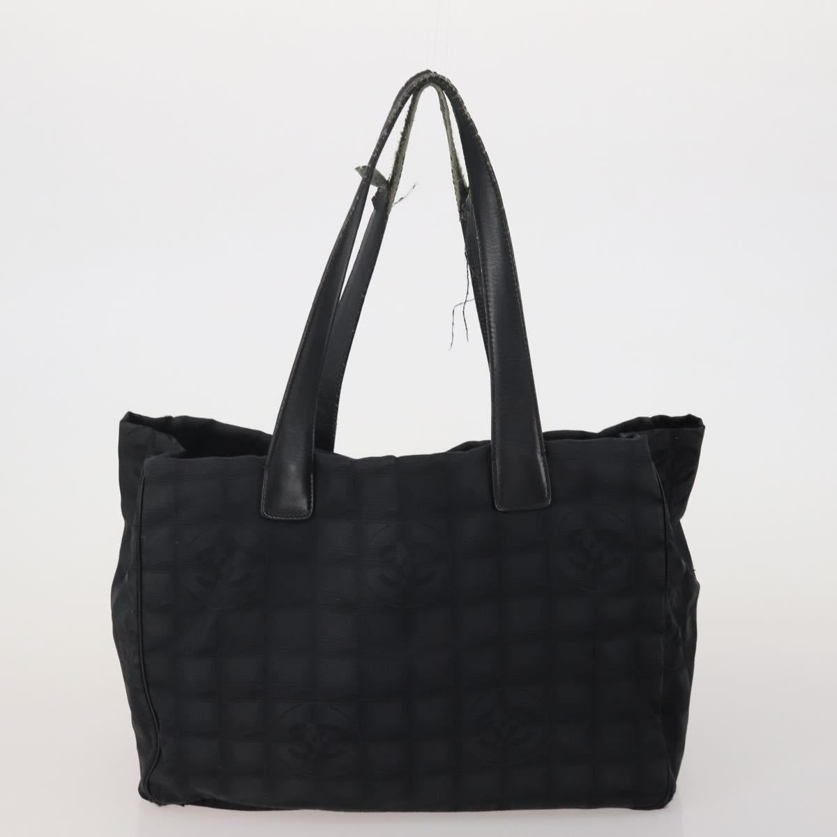 HERMES Valentino Chanel New Travel Line Bag Nylon Canvas 5 Set Black Auth 196569