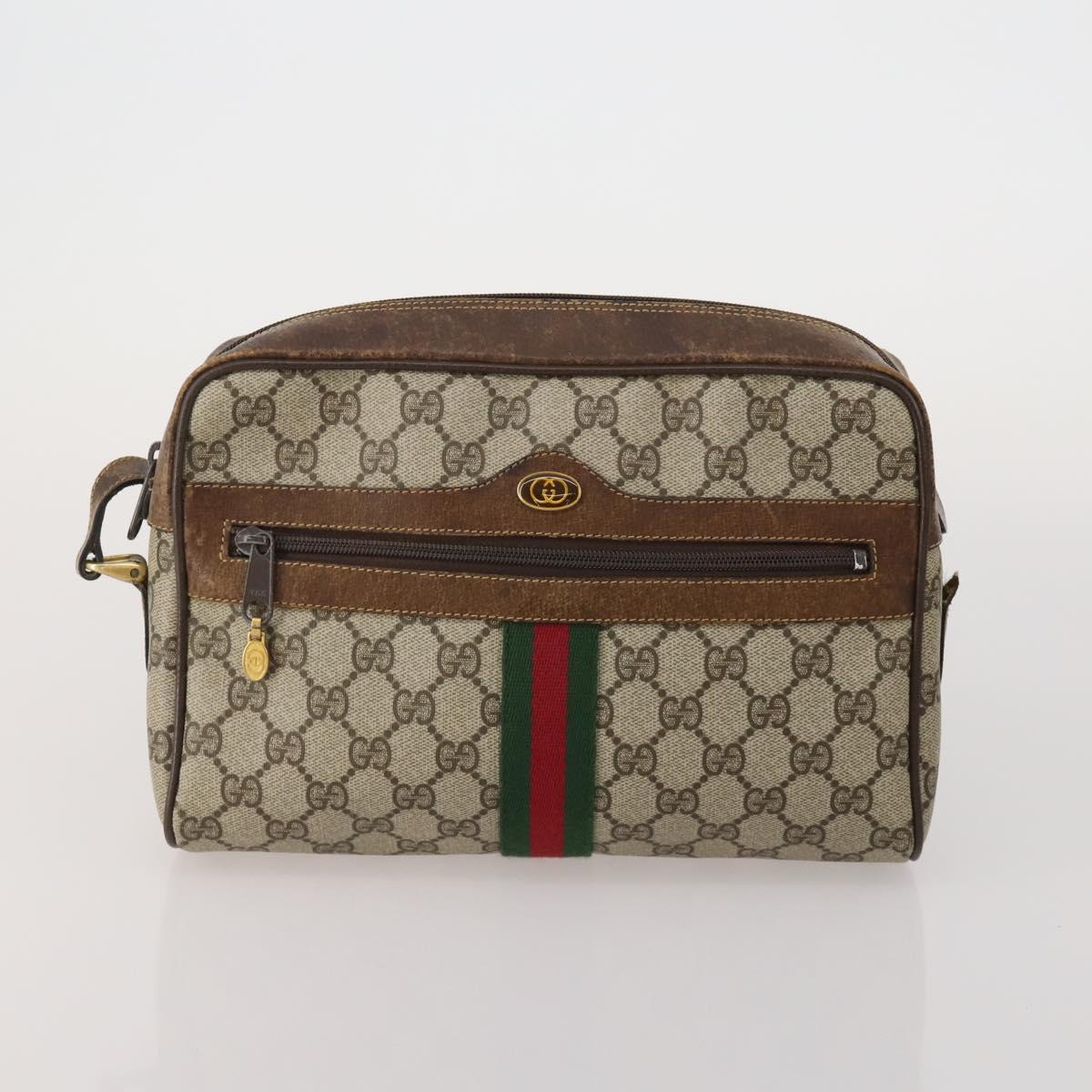 GUCCI GG Supreme GG Canvas GG Crystal Web Sherry Line Bag 4 Set Auth 196572