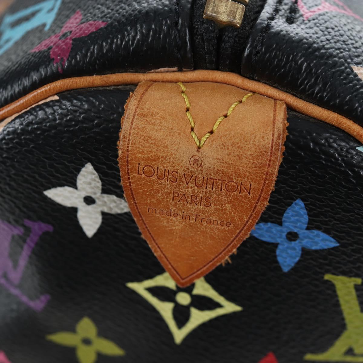 LOUIS VUITTON Monogram Multicolor Keepall 45 Bag Black M92640 Auth 196577SAV