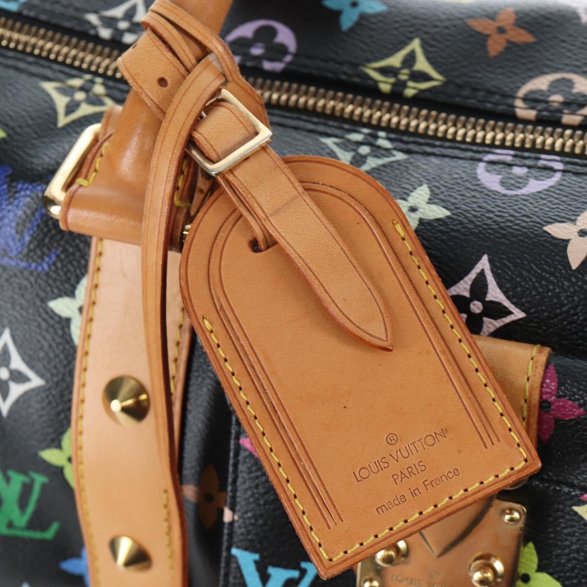LOUIS VUITTON Monogram Multicolor Keepall 45 Bag Black M92640 Auth 196577SAV