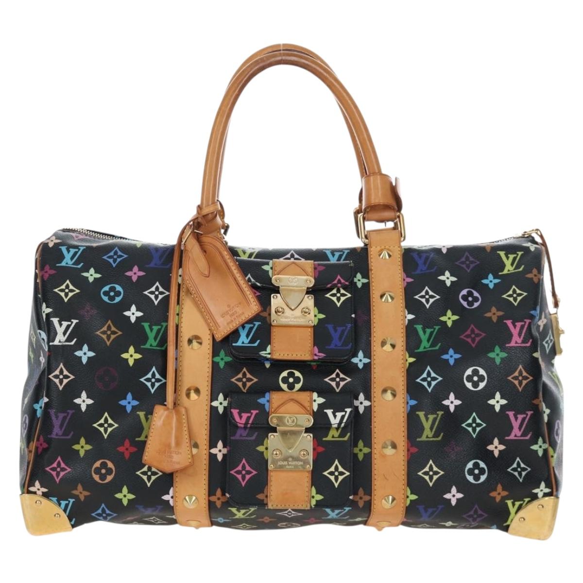 LOUIS VUITTON Monogram Multicolor Keepall 45 Bag Black M92640 Auth 196577SAV