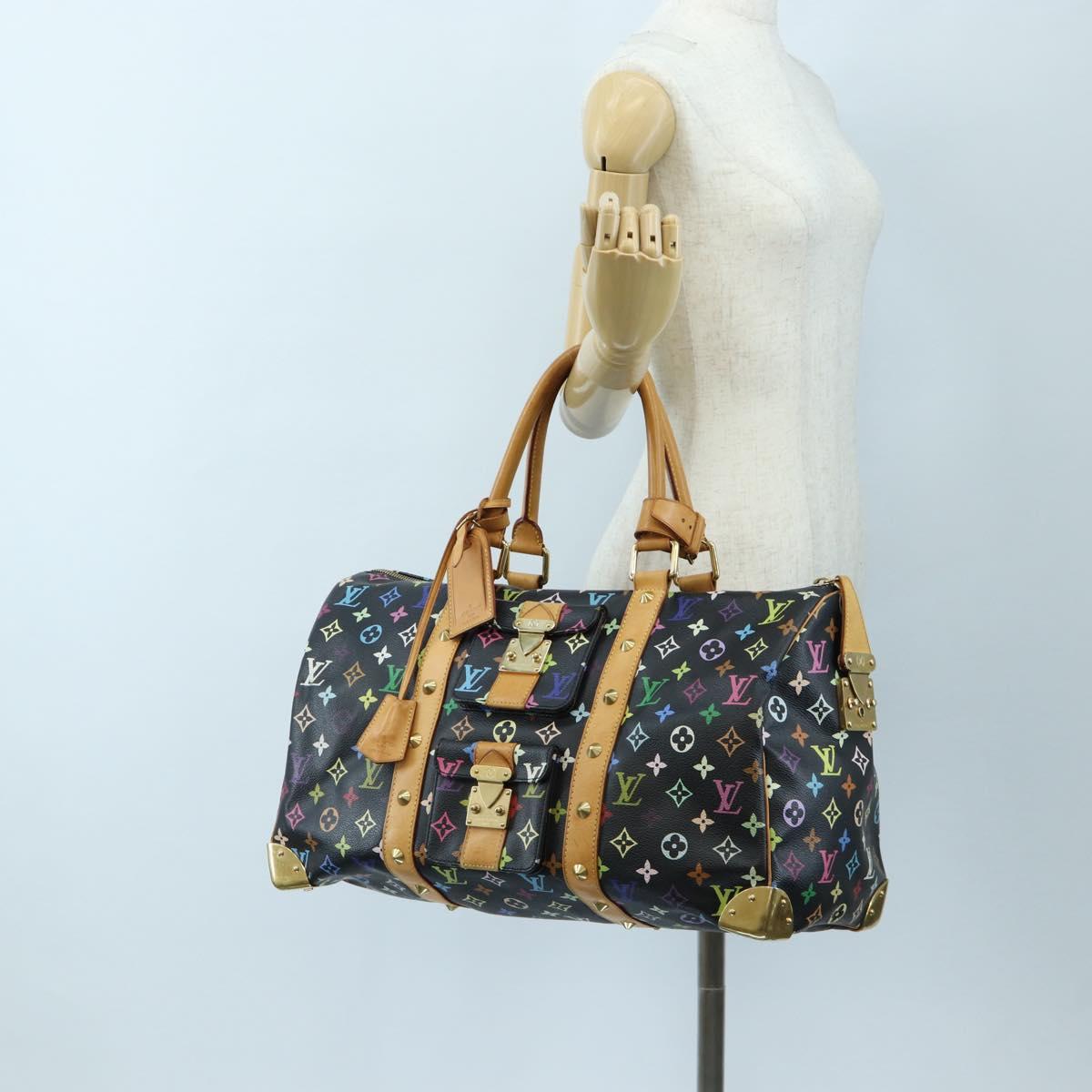 LOUIS VUITTON Monogram Multicolor Keepall 45 Bag Black M92640 Auth 196577SAV