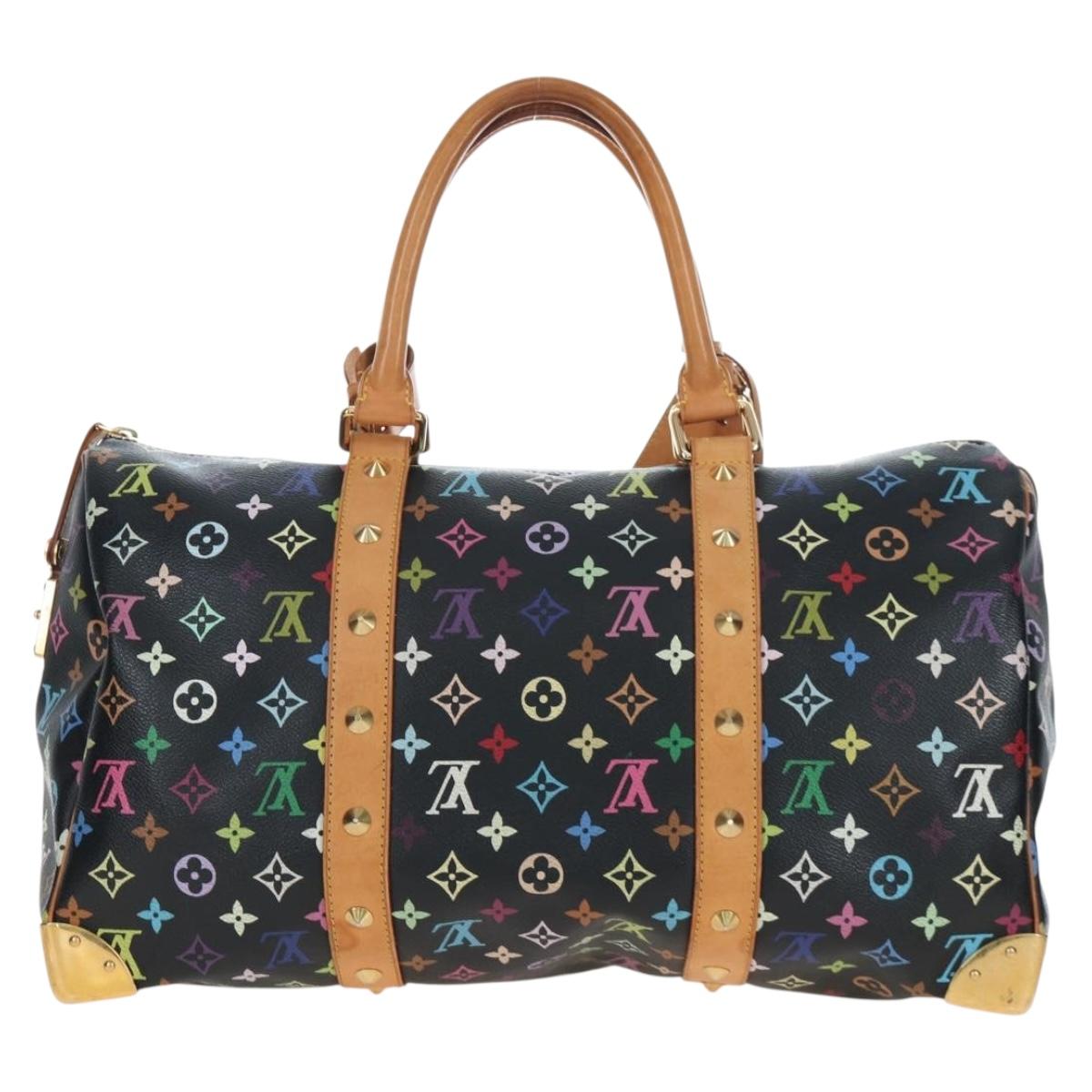 LOUIS VUITTON Monogram Multicolor Keepall 45 Bag Black M92640 Auth 196577SAV