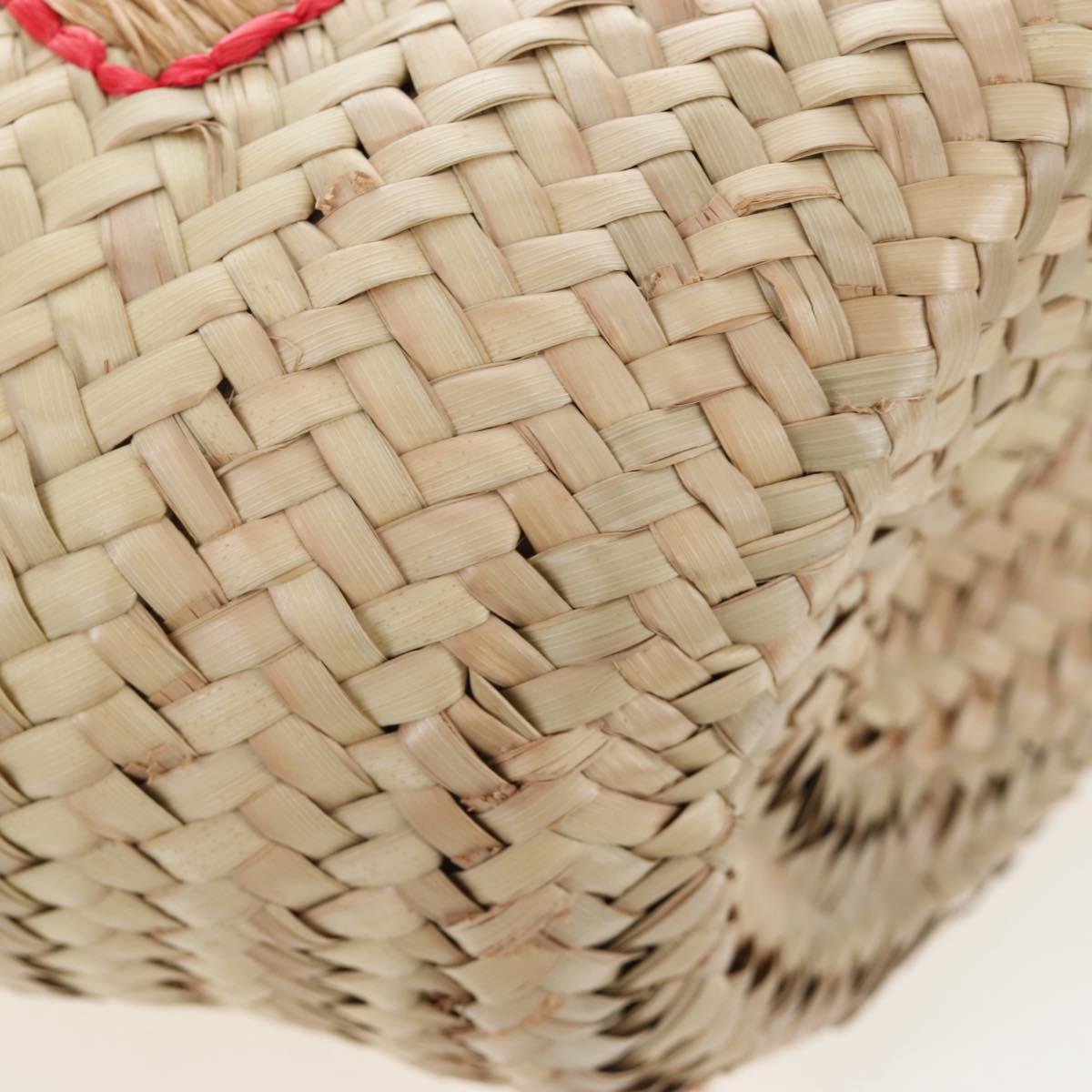 Miu Miu Straw Bag Hand Bag Raffia Beige Gold Auth 196583M