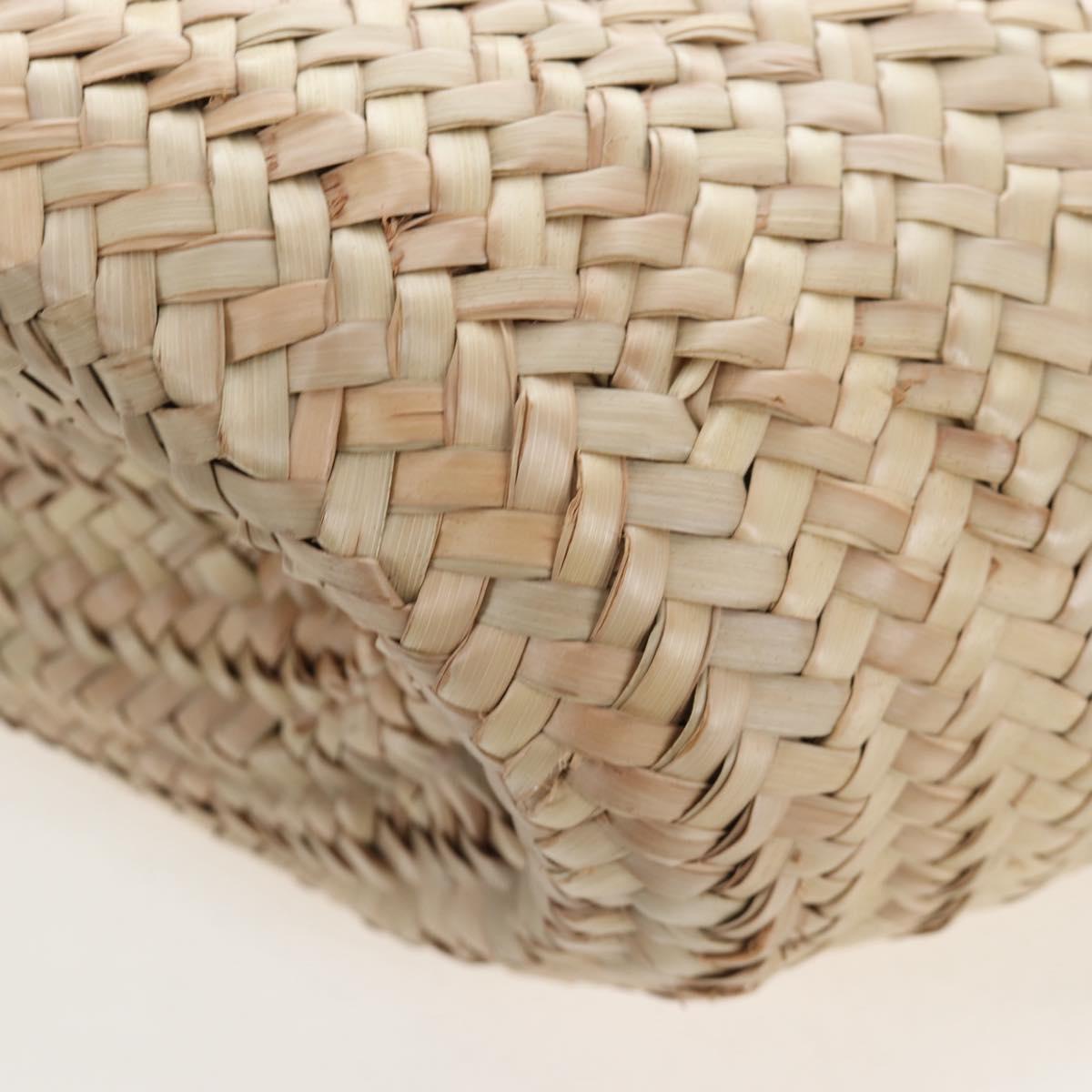 Miu Miu Straw Bag Hand Bag Raffia Beige Gold Auth 196583M