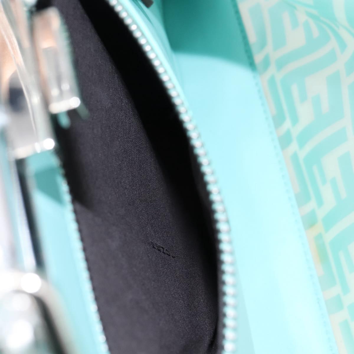 FENDI Zucca Canvas Peek A Boo Regular Bag Leather 2way Green Silver Auth 196588A