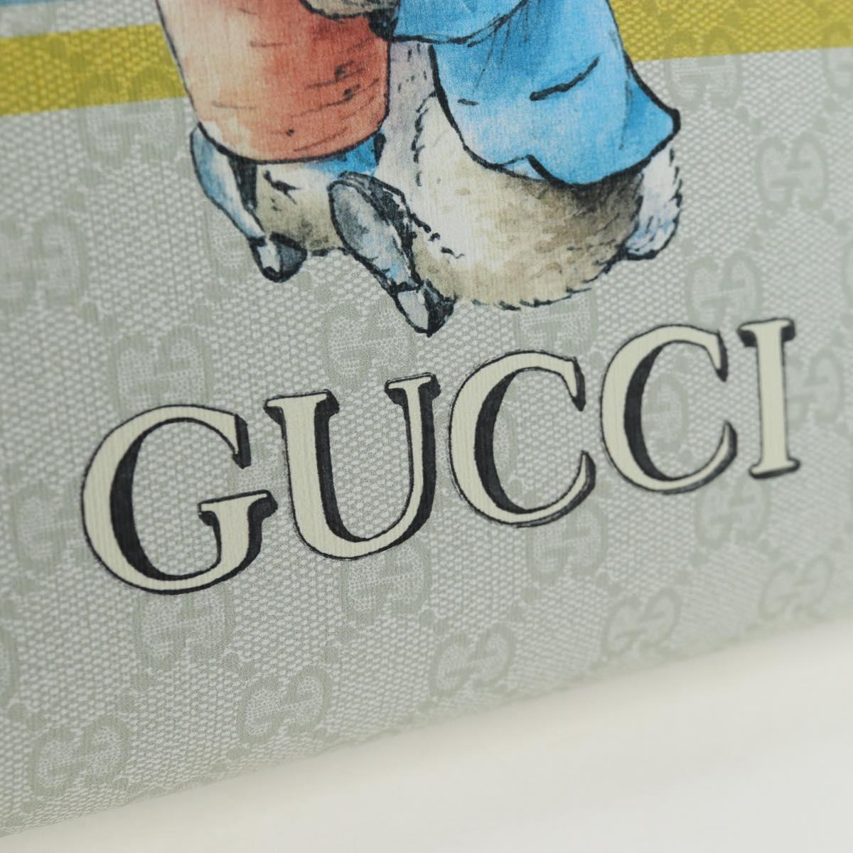 GUCCI GG Supreme Children's PVC Peter Rabbit White Blue 605614 Auth 196593SAM