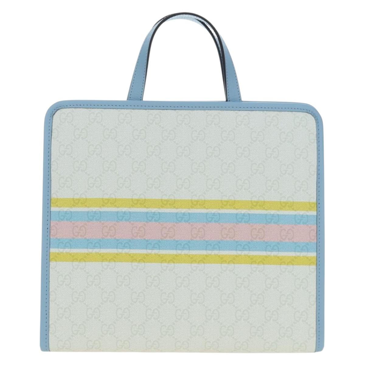 GUCCI GG Supreme Children's PVC Peter Rabbit White Blue 605614 Auth 196593SAM