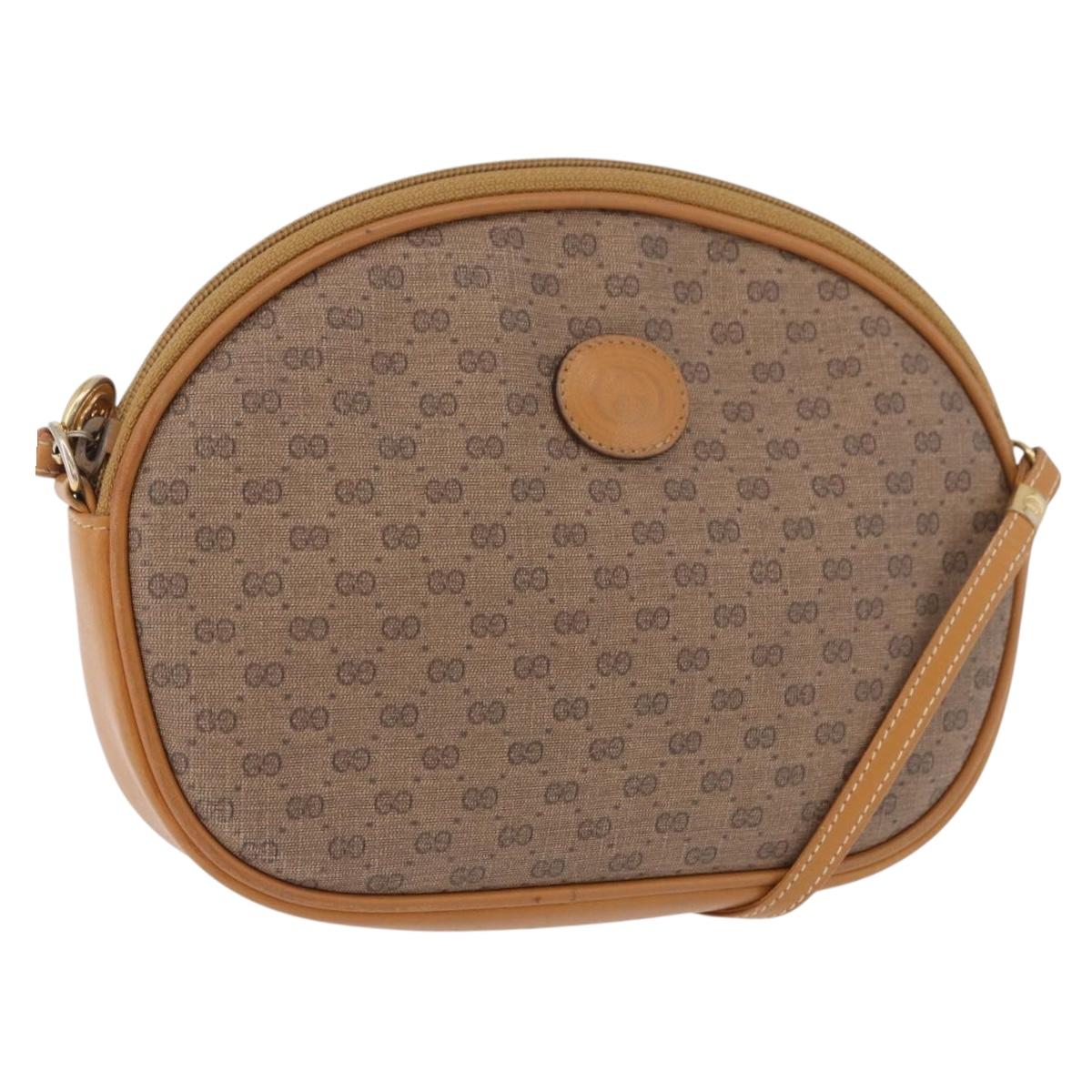 GUCCI Micro GG Supreme Shoulder Bag PVC Beige Gold 007 084 0094 Auth 196603