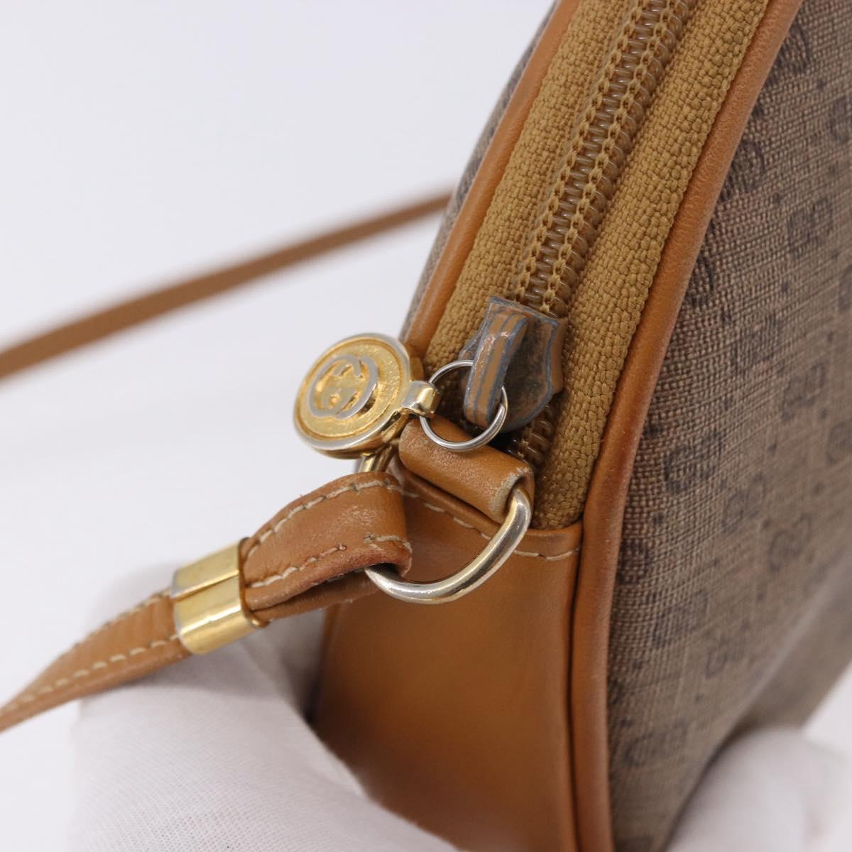 GUCCI Micro GG Supreme Shoulder Bag PVC Beige Gold 007 084 0094 Auth 196603