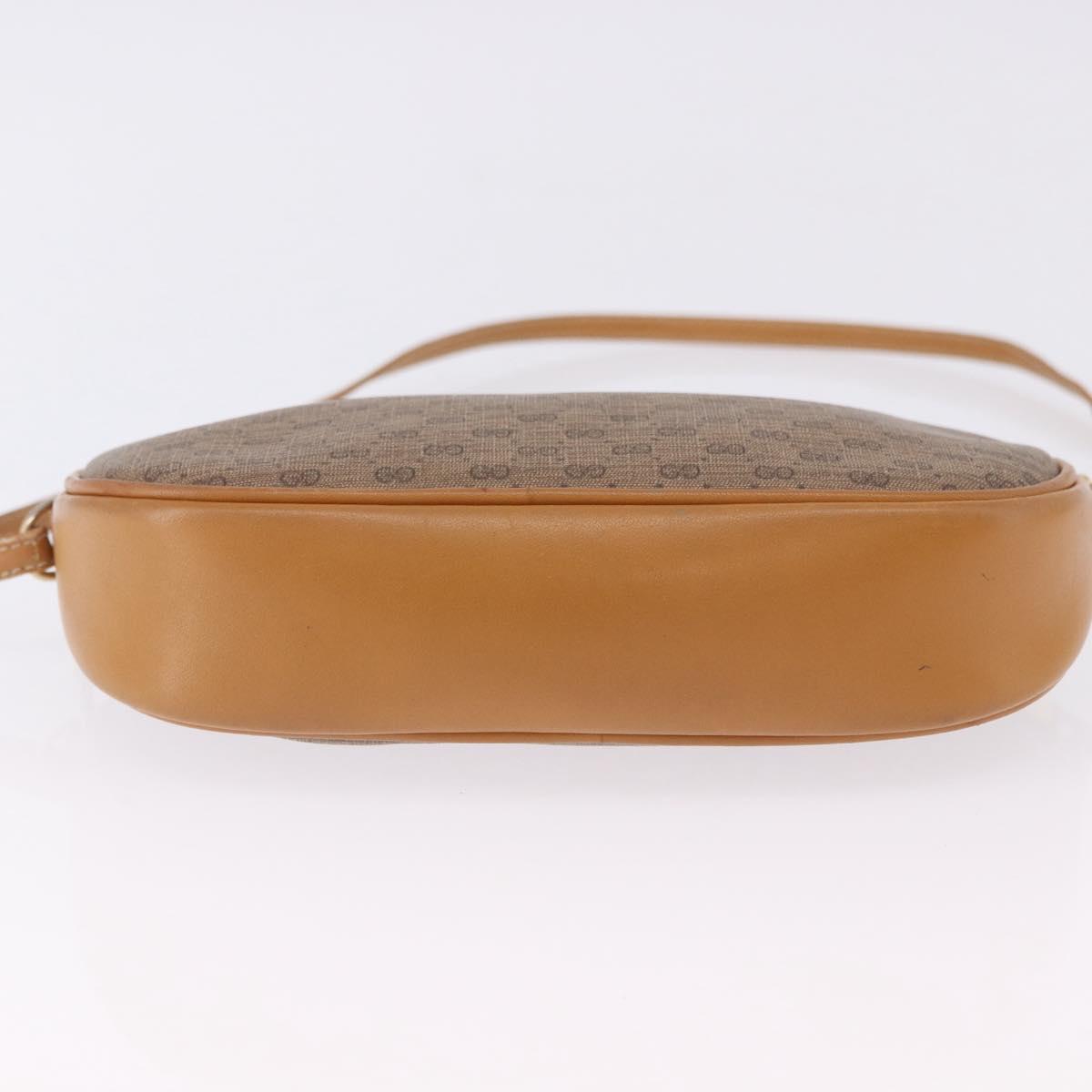 GUCCI Micro GG Supreme Shoulder Bag PVC Beige Gold 007 084 0094 Auth 196603