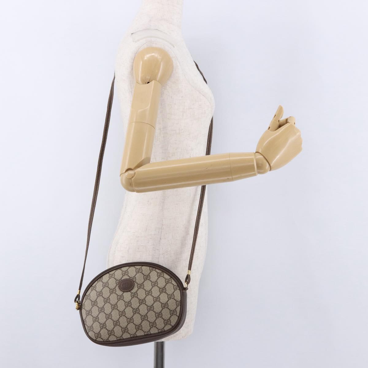 GUCCI GG Supreme Shoulder Bag PVC Beige Gold 007 084 0094 Auth 196606