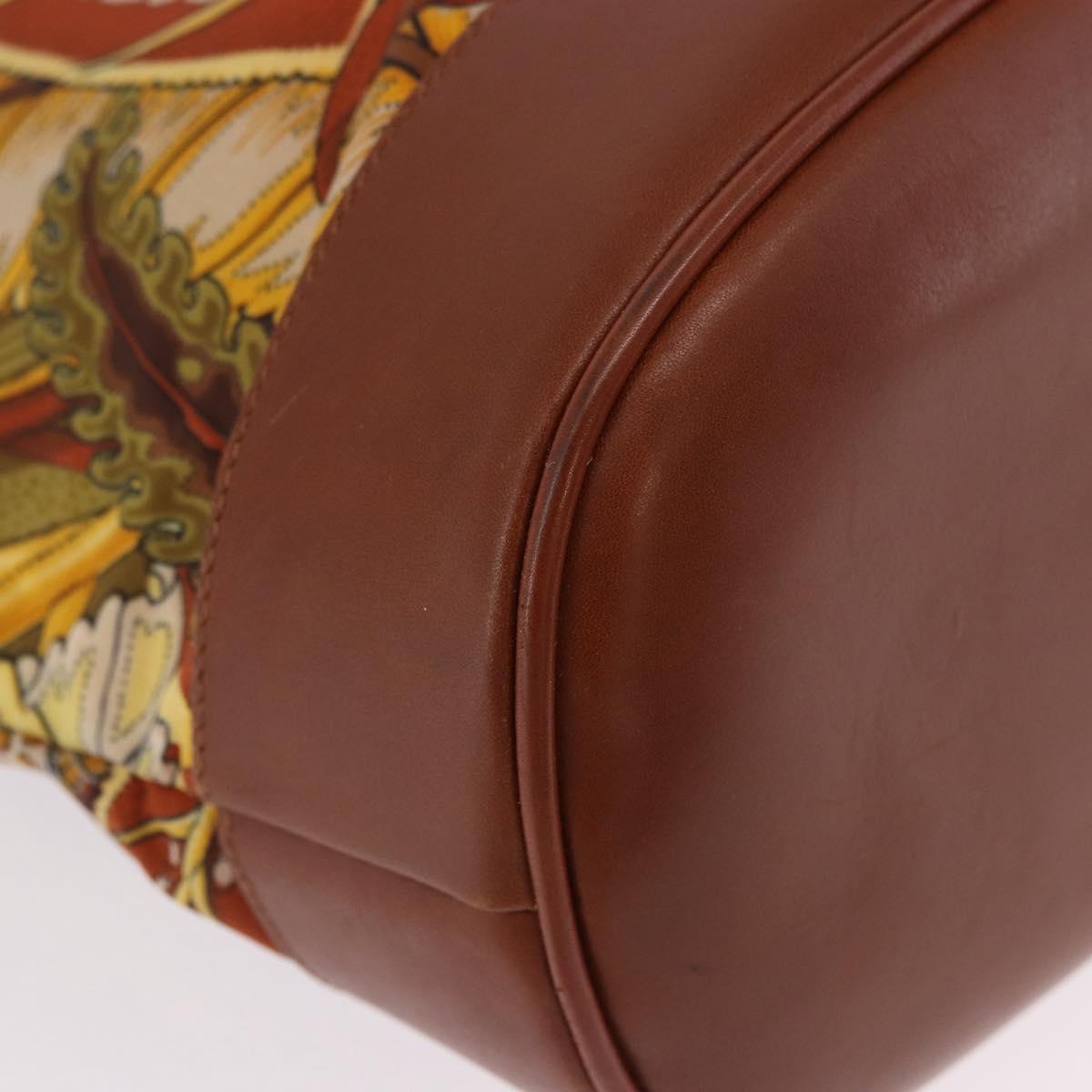Salvatore Ferragamo Shoulder Bag Canvas Brown Gold Auth 196607