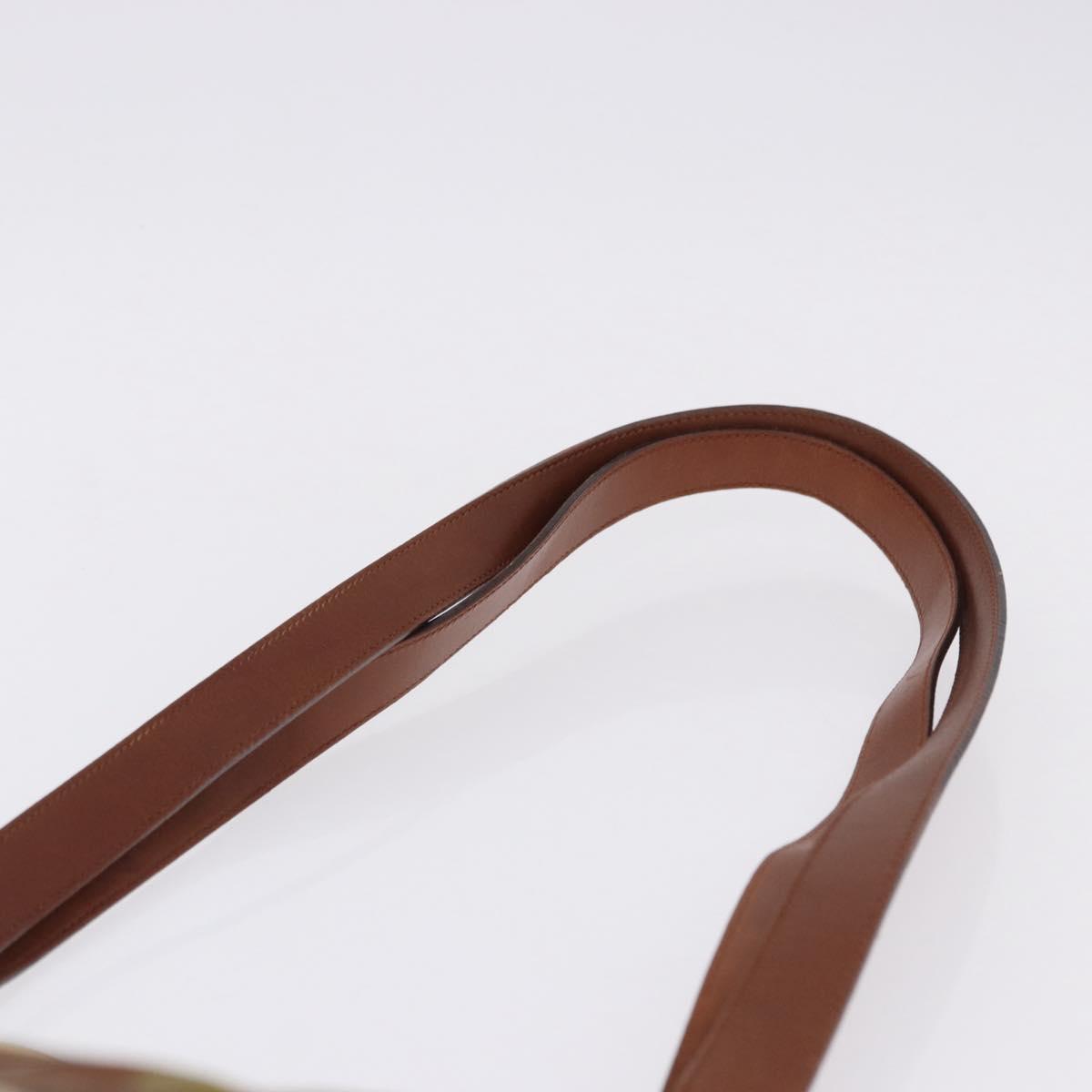 Salvatore Ferragamo Shoulder Bag Canvas Brown Gold Auth 196607