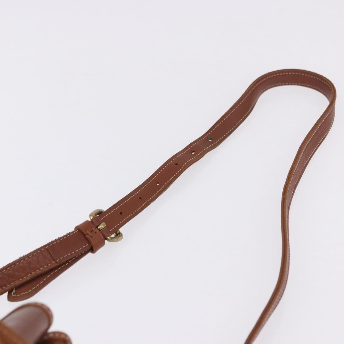 Burberrys Shoulder Bag Leather Suede Brown Gold Auth 196612A