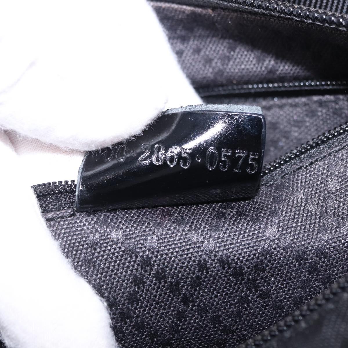 GUCCI Bamboo Hand Bag Canvas Black Silver 000 2865 0575 Auth 196615