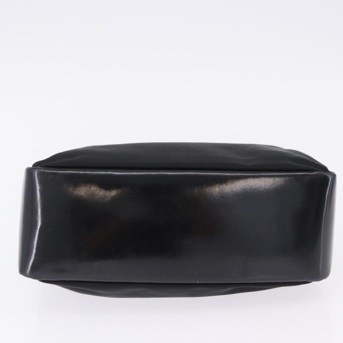 GUCCI Bamboo Hand Bag Canvas Black Silver 000 2865 0575 Auth 196615