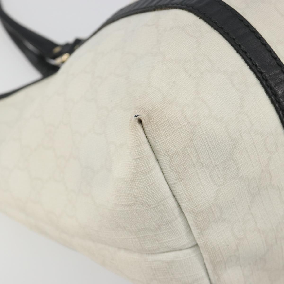 GUCCI GG Supreme Tote Bag PVC White Gold 197953 Auth 196619