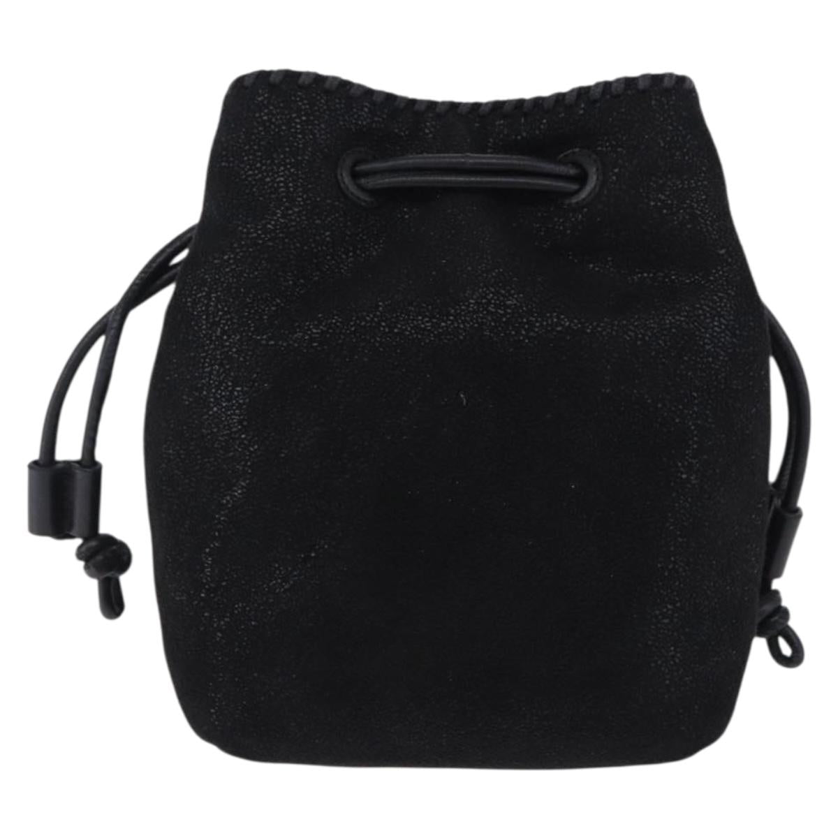 Stella MacCartney Chain Shoulder Bag Polyester Black Silver Auth 196625A
