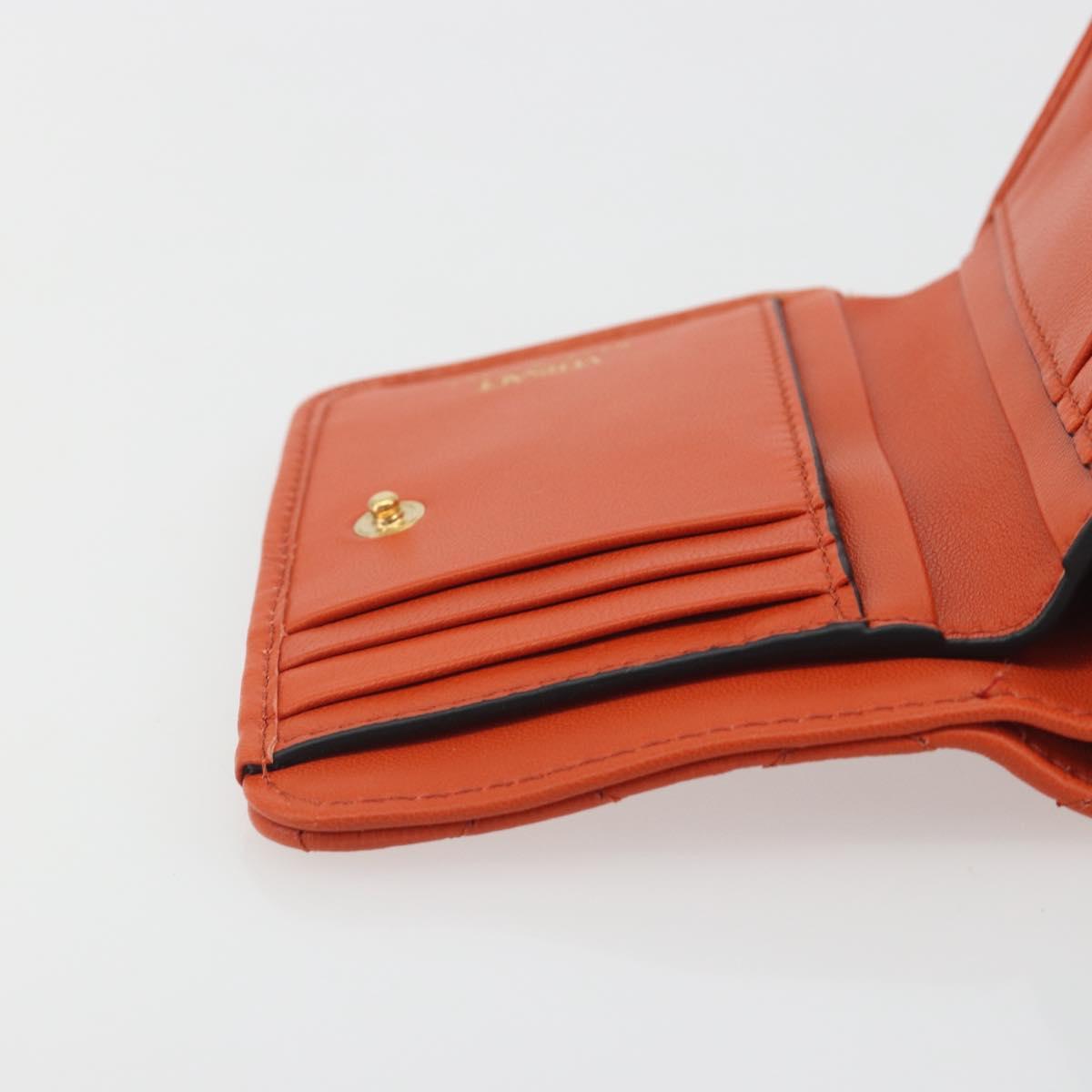 VERSACE Medusa Wallet Leather Orange Gold Auth 196627A