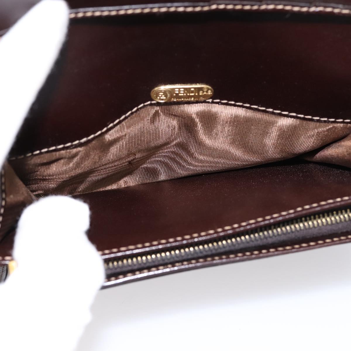 FENDI Zucca Canvas Bifold Wallet Black Brown Auth 196628V