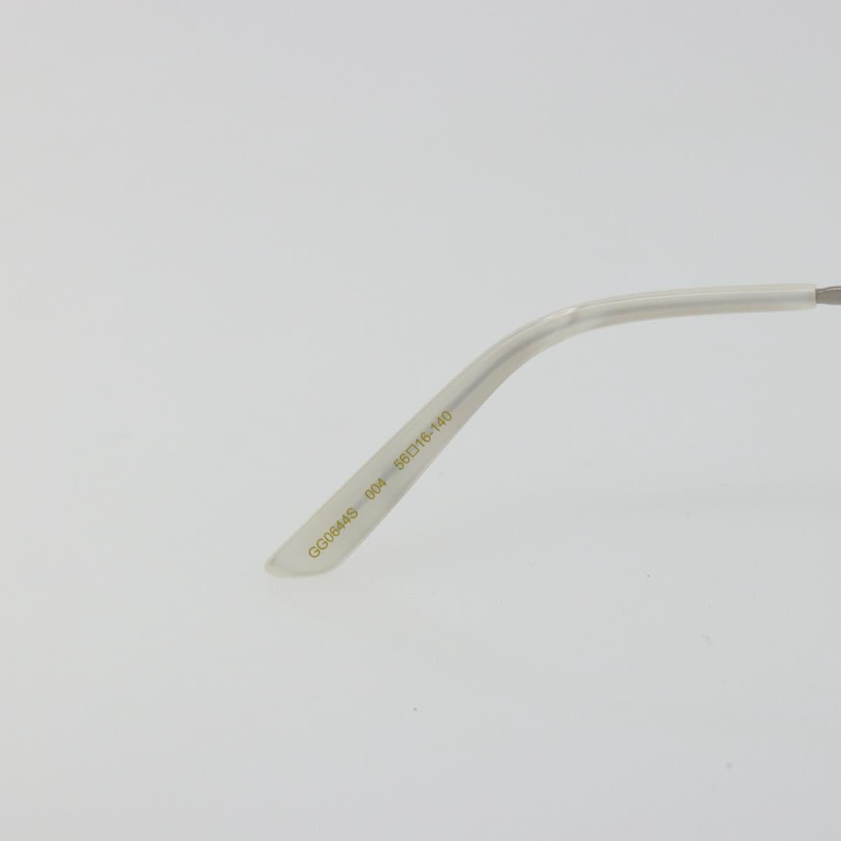 GUCCI Glasses Metal White Silver GG0644S Auth 196630M