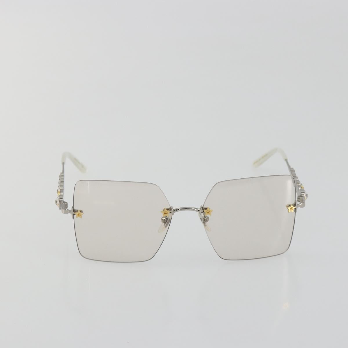 GUCCI Glasses Metal White Silver GG0644S Auth 196630M