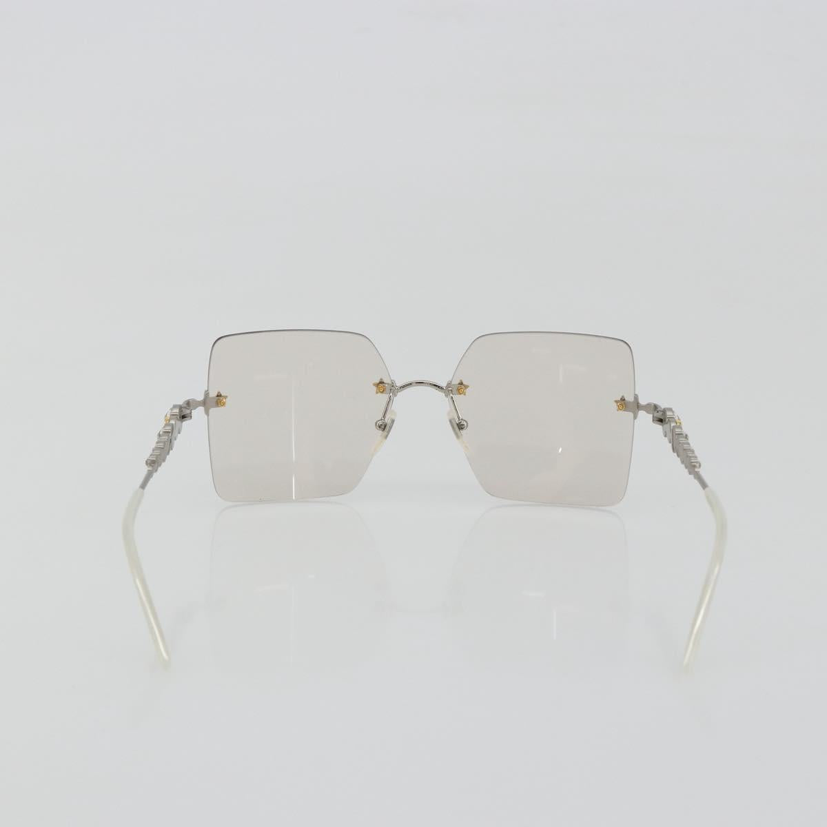 GUCCI Glasses Metal White Silver GG0644S Auth 196630M
