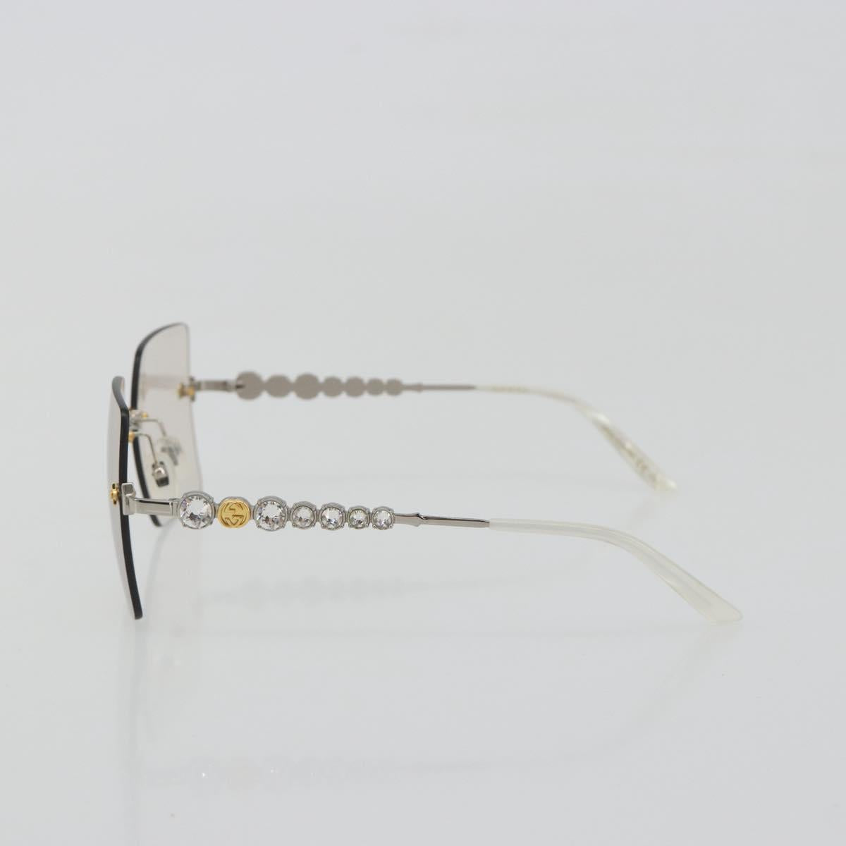 GUCCI Glasses Metal White Silver GG0644S Auth 196630M