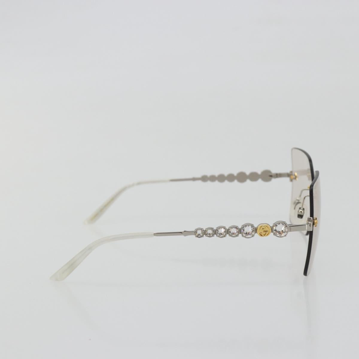 GUCCI Glasses Metal White Silver GG0644S Auth 196630M