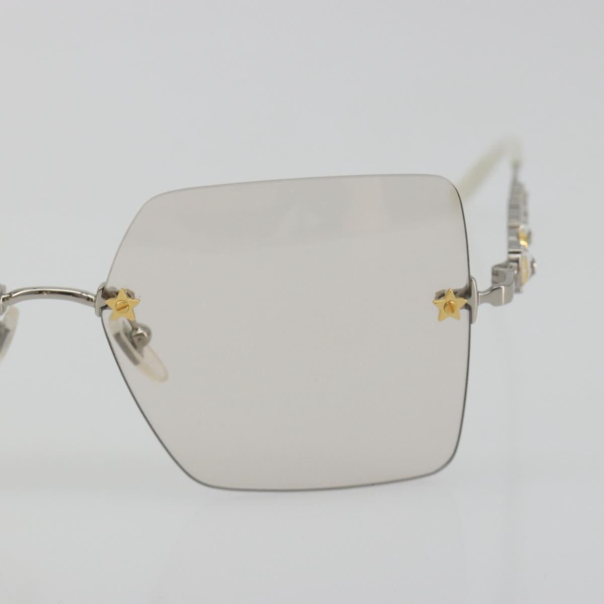 GUCCI Glasses Metal White Silver GG0644S Auth 196630M