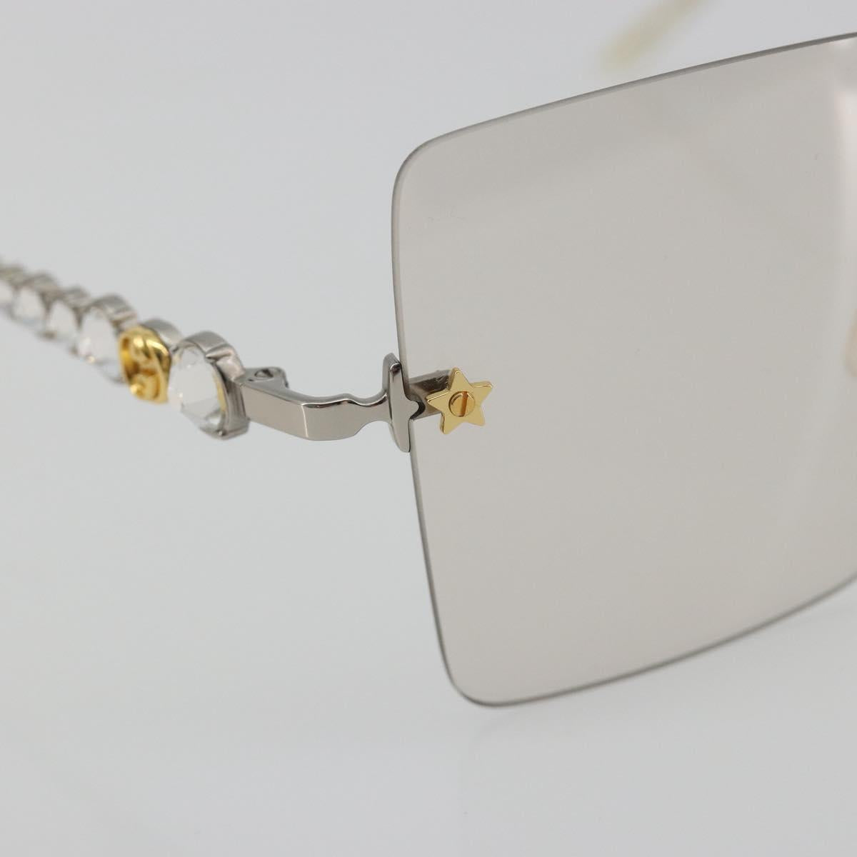 GUCCI Glasses Metal White Silver GG0644S Auth 196630M