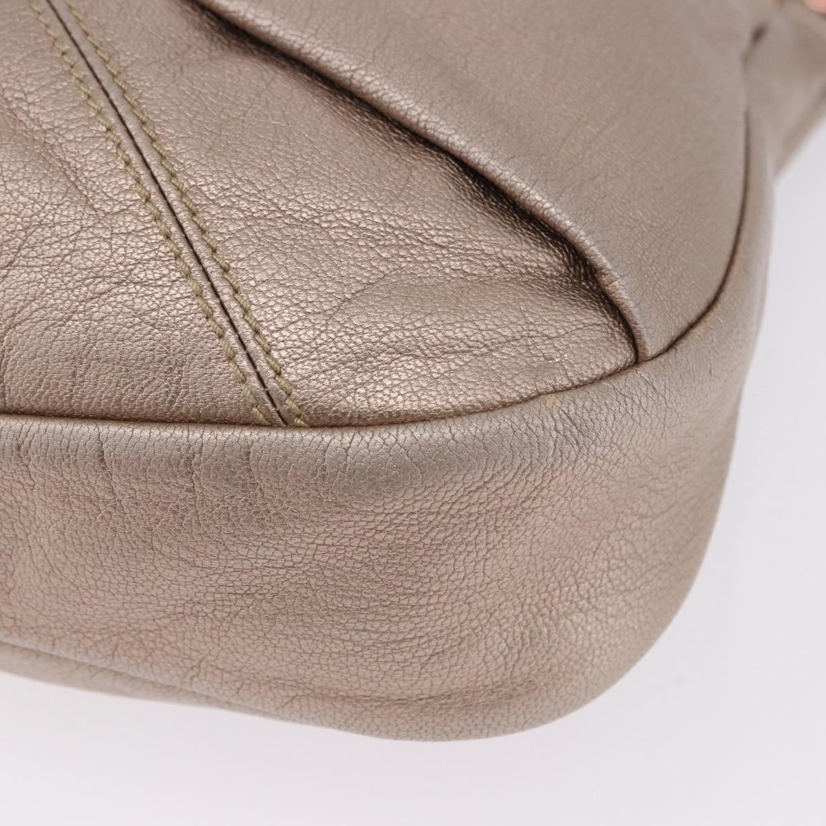 Salvatore Ferragamo Vala Hand Bag Leather 2way Champagne Gold Auth 196633A