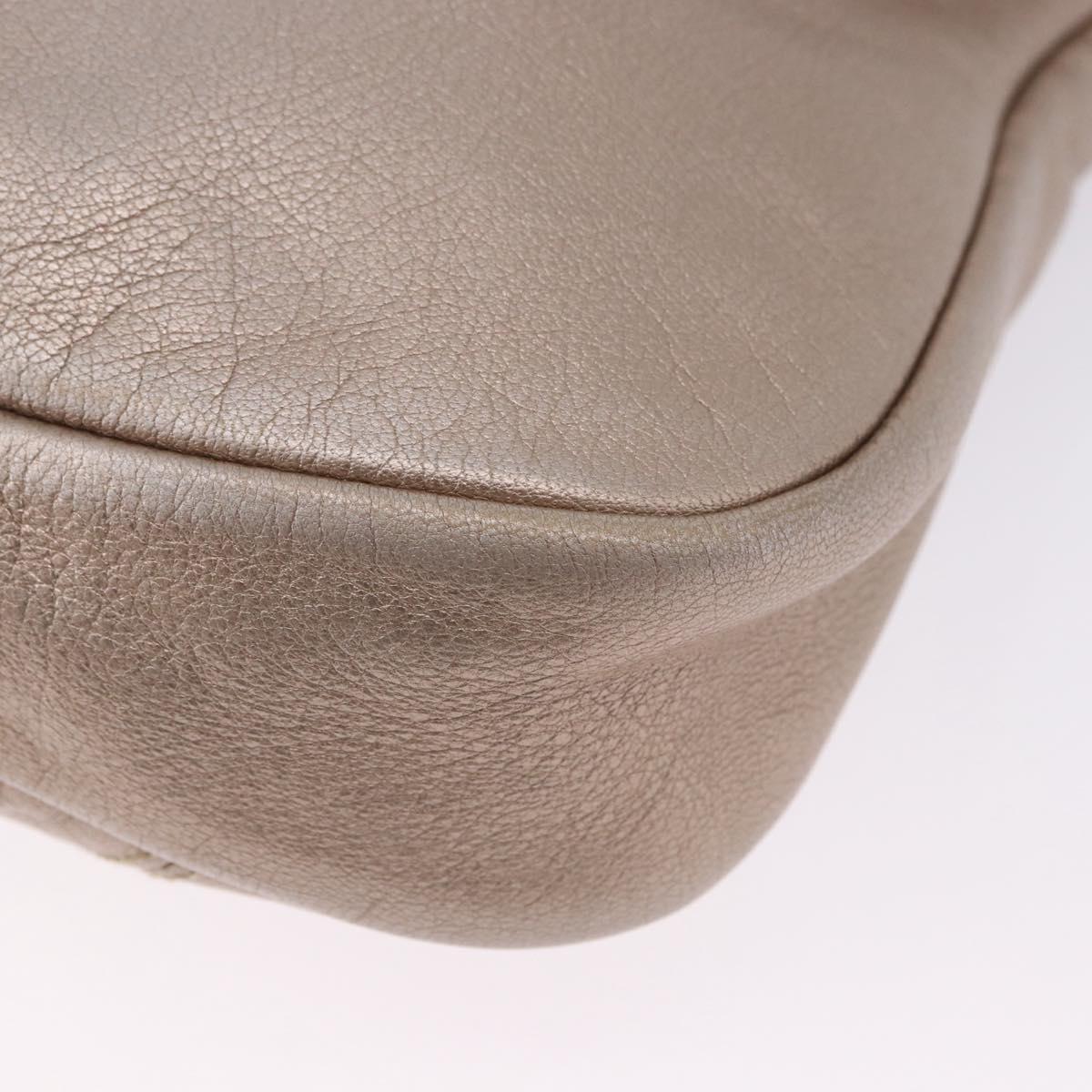 Salvatore Ferragamo Vala Hand Bag Leather 2way Champagne Gold Auth 196633A