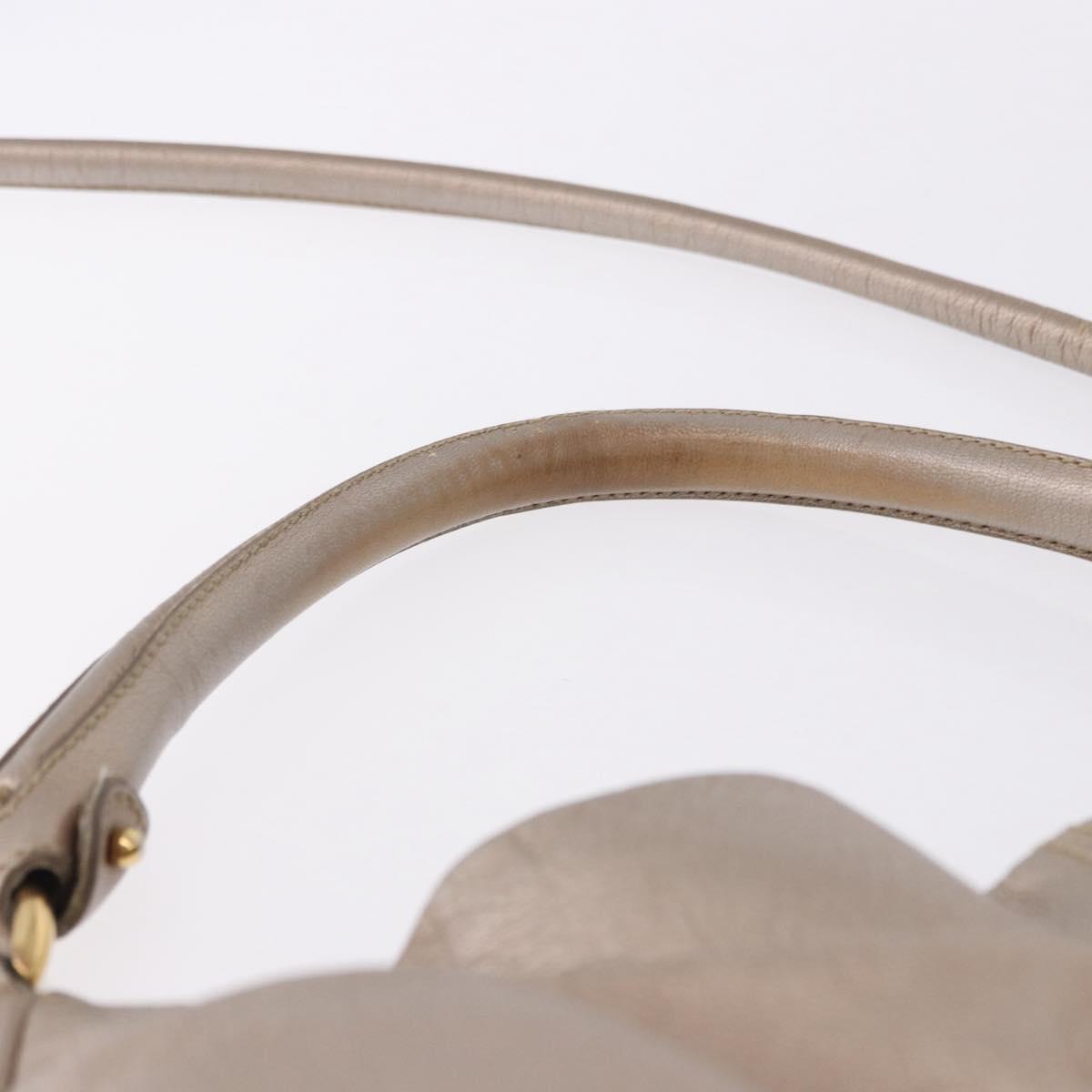 Salvatore Ferragamo Vala Hand Bag Leather 2way Champagne Gold Auth 196633A