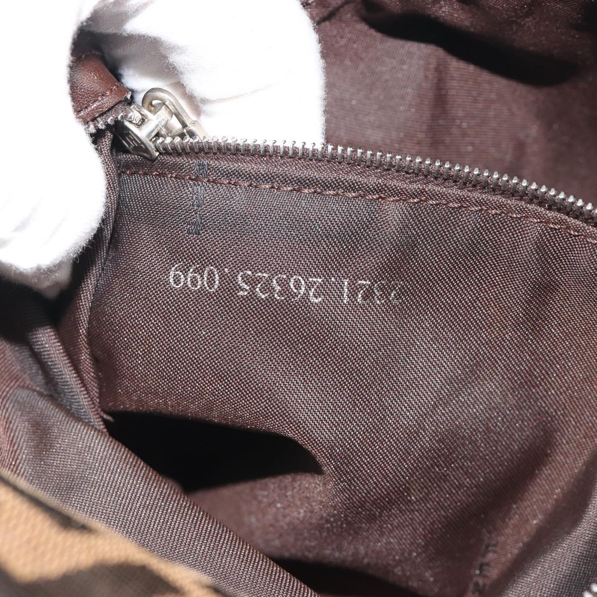 FENDI Zucca Canvas Mamma Baguette Shoulder Bag Brown Black Auth 196636M