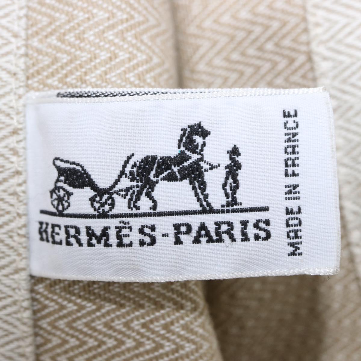 HERMES Aline Shoulder Bag Cotton Beige Gold Auth 196640A